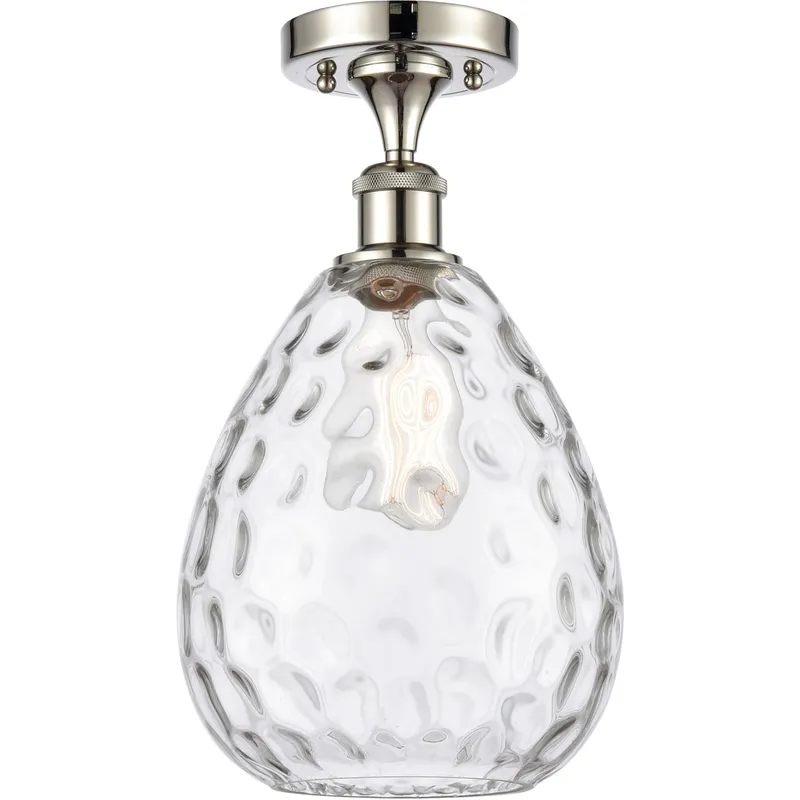 Ballston Large Waverly 1 Light 8 inch Polished Nickel Semi-Flush Mount Ceiling Light, Ballston
