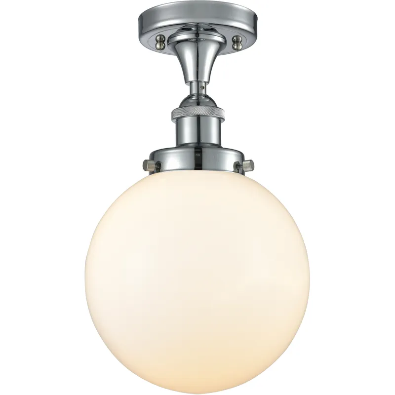 Beacon 1 Light 6.5 inch Polished Chrome Semi-Flush Mount Ceiling Light