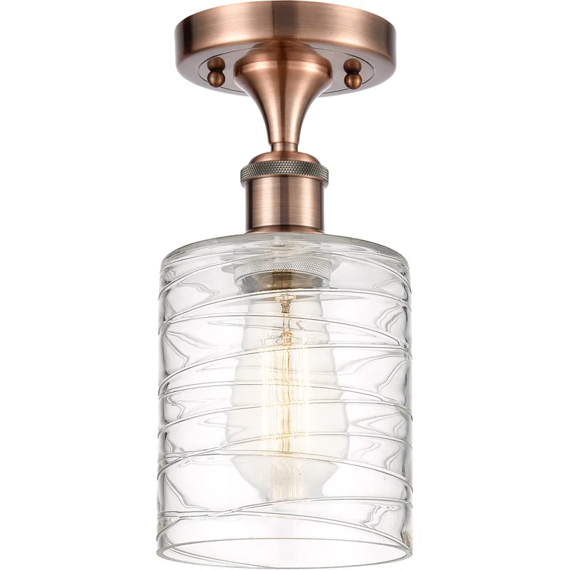 Ballston Cobbleskill 1 Light 5 inch Antique Copper Semi-Flush Mount Ceiling Light