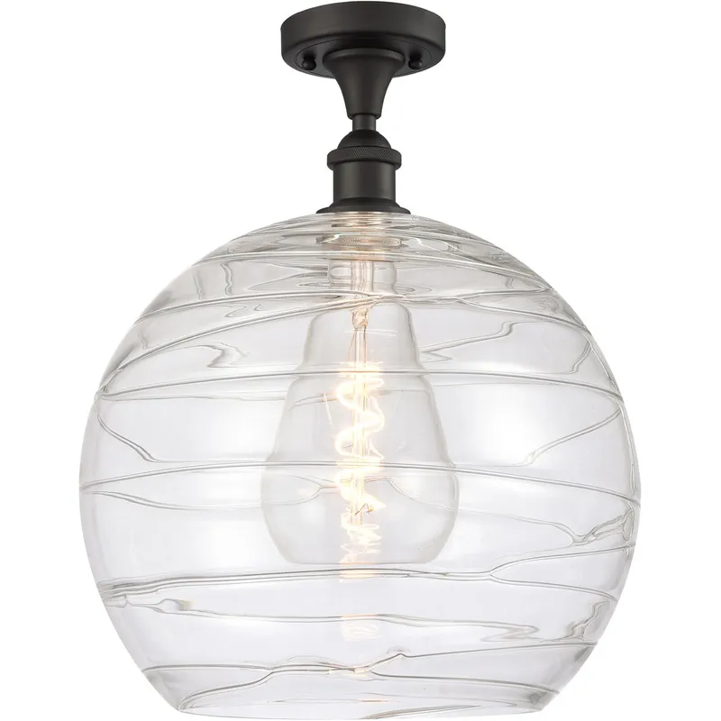 Ballston Deco Swirl LED 13.75 inch Oil Rubbed Bronze Semi-Flush Mount Ceiling Light