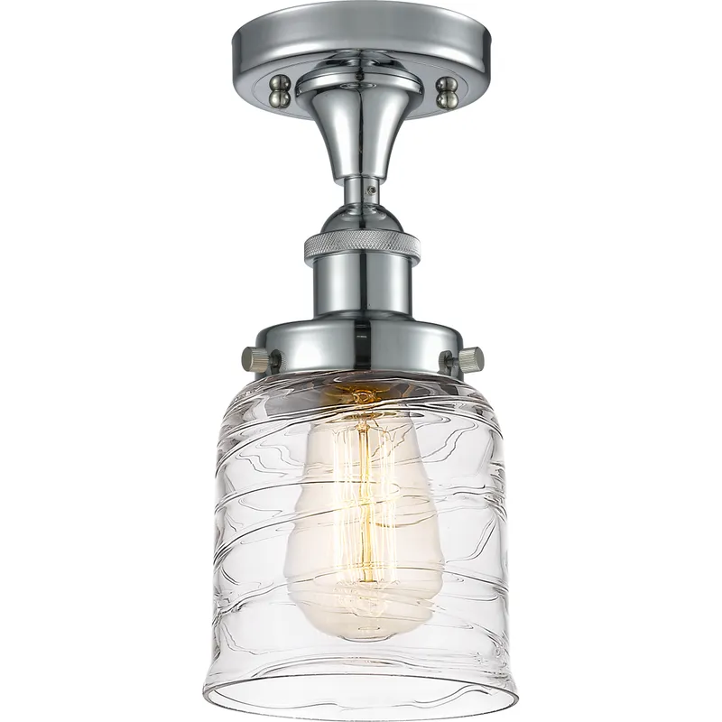 Bell 1 Light 6.5 inch Polished Chrome Semi-Flush Mount Ceiling Light