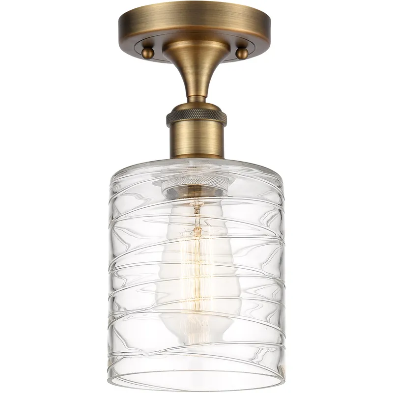 Ballston Cobbleskill 1 Light 5 inch Brushed Brass Semi-Flush Mount Ceiling Light