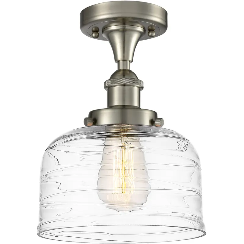 Ballston Bell 1 Light 8 inch White and Polished Chrome Semi-Flush Mount Ceiling Light
