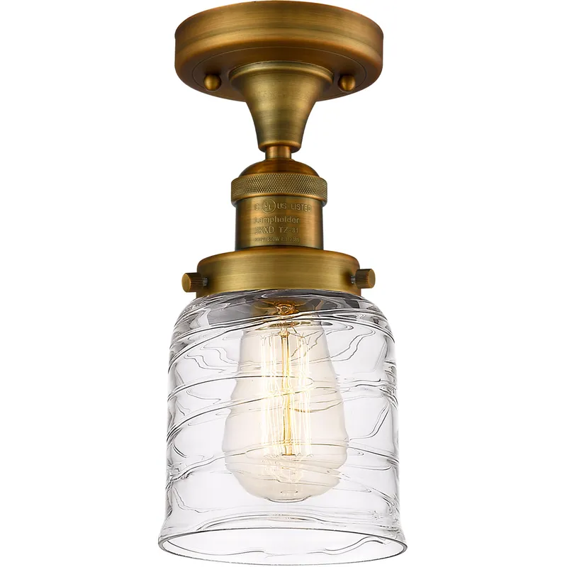 Franklin Restoration Bell 1 Light 5 inch Brushed Brass Semi-Flush Mount Ceiling Light