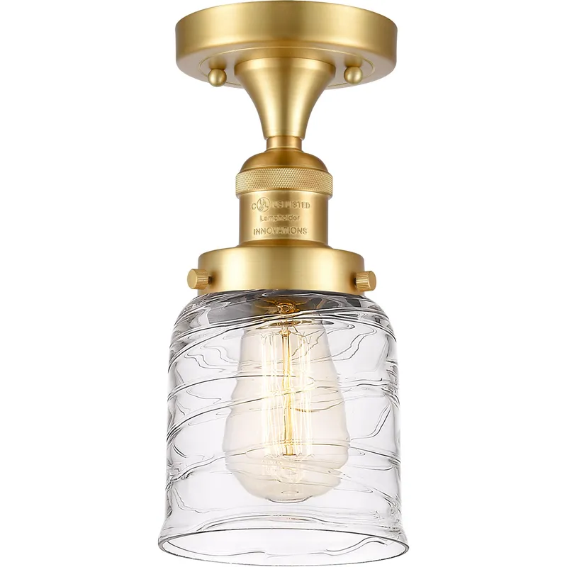 Franklin Restoration Bell 1 Light 5 inch Satin Gold Semi-Flush Mount Ceiling Light