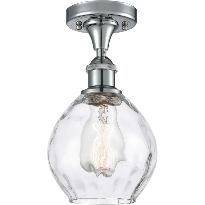 Ballston Small Waverly LED 6 inch Polished Chrome Semi-Flush Mount Ceiling Light, Ballston