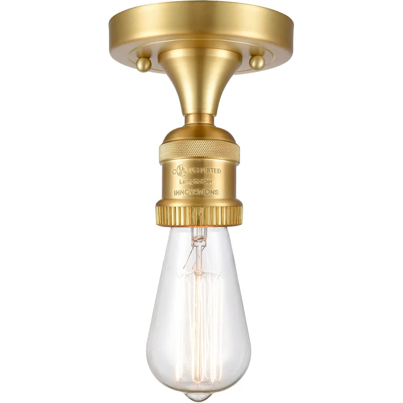Franklin Restoration Bare Bulb LED 4.5 inch Satin Gold Semi-Flush Mount Ceiling Light