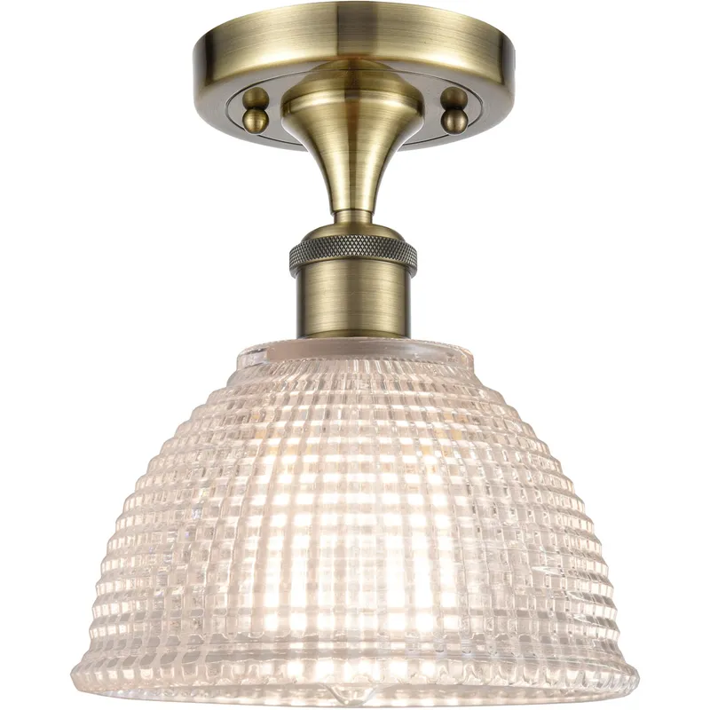 Ballston Arietta LED 8 inch Antique Brass Semi-Flush Mount Ceiling Light, Ballston