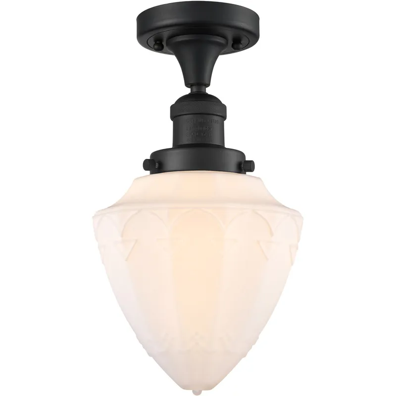 Franklin Restoration Bullet LED 7 inch Matte Black Semi-Flush Mount Ceiling Light
