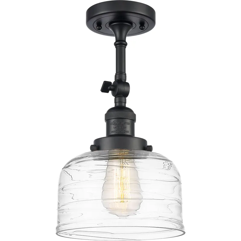 Franklin Restoration Bell 1 Light 8 inch Matte Black Semi-Flush Mount Ceiling Light