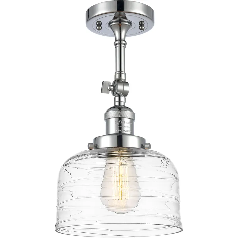 Franklin Restoration Bell 1 Light 8 inch Polished Chrome Semi-Flush Mount Ceiling Light
