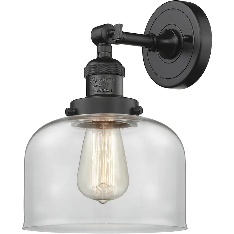 Franklin Restoration Large Bell 1 Light 8 inch Oil Rubbed Bronze Semi-Flush Mount Ceiling Light in Clear Glass, Franklin Restoration