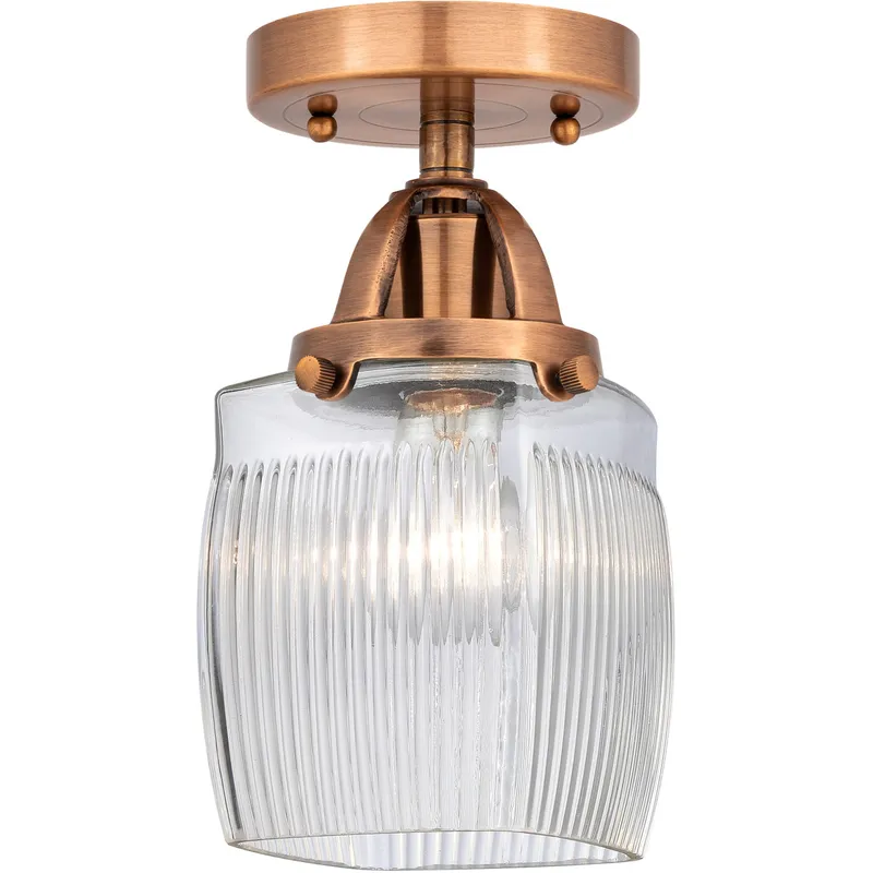 Nouveau 2 Colton LED 5.5 inch Antique Copper Semi-Flush Mount Ceiling Light