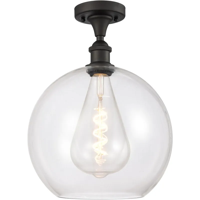 Ballston Athens LED 11.75 inch Oil Rubbed Bronze Semi-Flush Mount Ceiling Light in Clear Glass