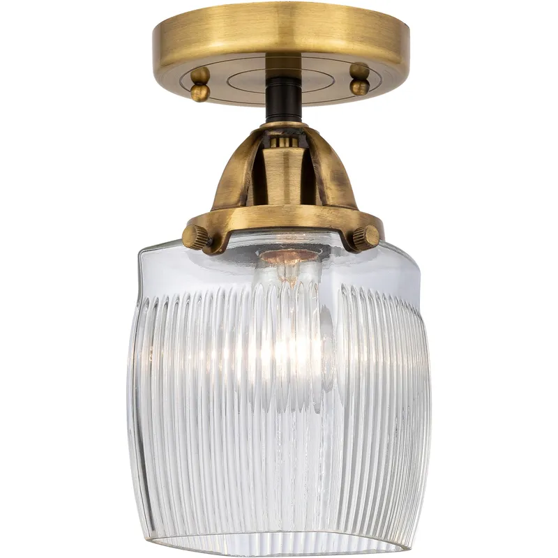 Nouveau 2 Colton LED 5.5 inch Black Antique Brass Semi-Flush Mount Ceiling Light