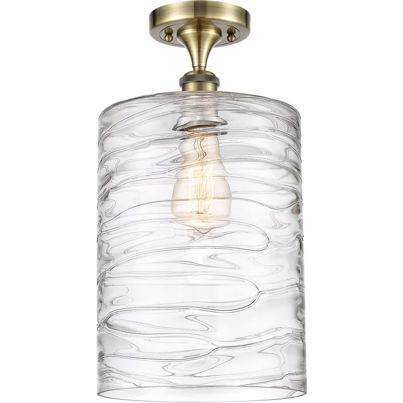 Ballston Cobbleskill 1 Light 9 inch Antique Brass Semi-Flush Mount Ceiling Light