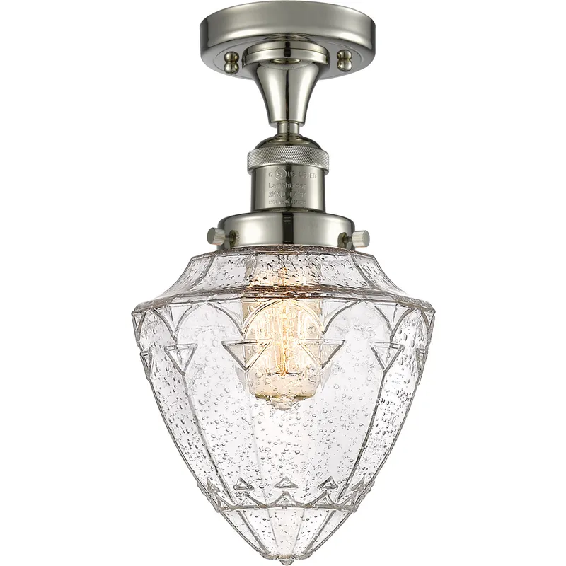 Franklin Restoration Bullet LED 7 inch Polished Nickel Semi-Flush Mount Ceiling Light