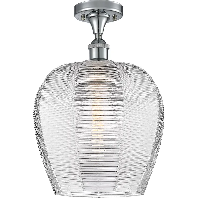 Ballston Norfolk LED 11.75 inch Polished Chrome Semi-Flush Mount Ceiling Light in Clear Glass