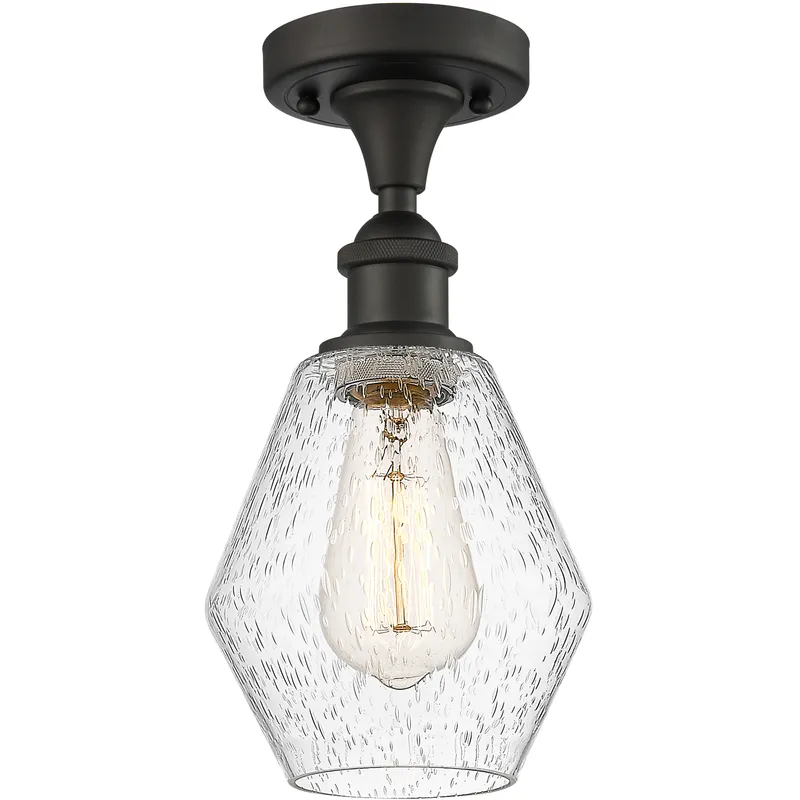 Ballston Cindyrella LED 6 inch Oil Rubbed Bronze Semi-Flush Mount Ceiling Light in Seedy Glass