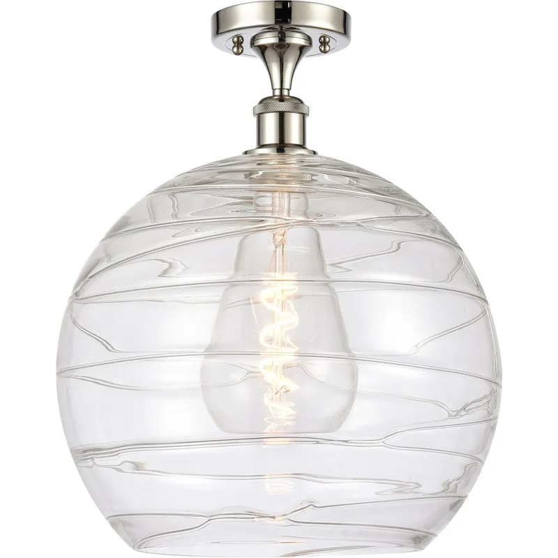Ballston Deco Swirl LED 13.75 inch Polished Nickel Semi-Flush Mount Ceiling Light