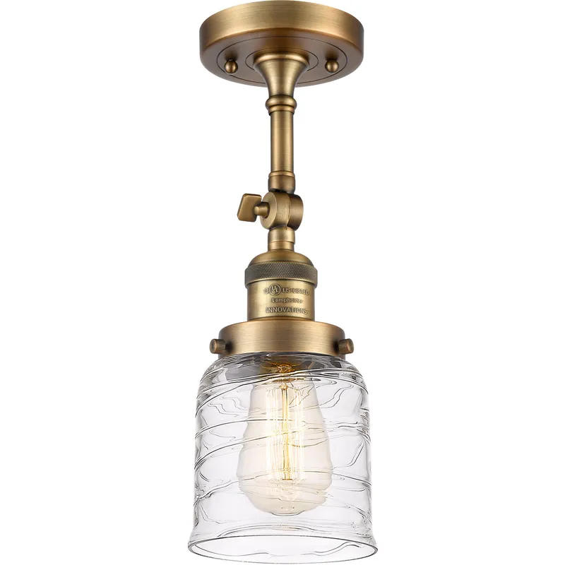 Franklin Restoration Bell 1 Light 5 inch Brushed Brass Semi-Flush Mount Ceiling Light