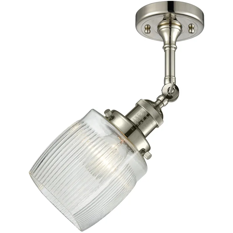 Franklin Restoration Colton 1 Light 6 inch Polished Nickel Semi-Flush Mount Ceiling Light, Franklin Restoration