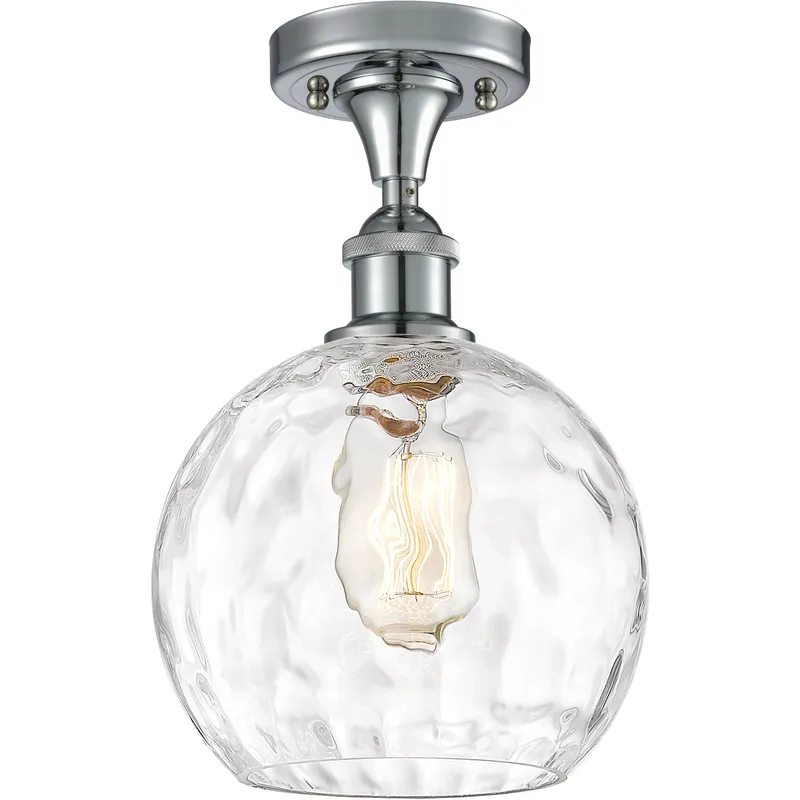 Edison Athens Water Glass 1 Light 8 inch Polished Chrome Semi-Flush Mount Ceiling Light