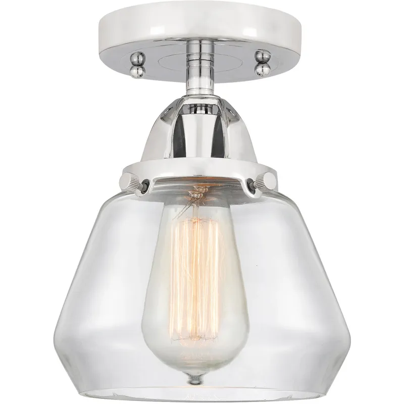 Nouveau 2 Fulton 1 Light 7 inch Polished Chrome Semi-Flush Mount Ceiling Light in Clear Glass