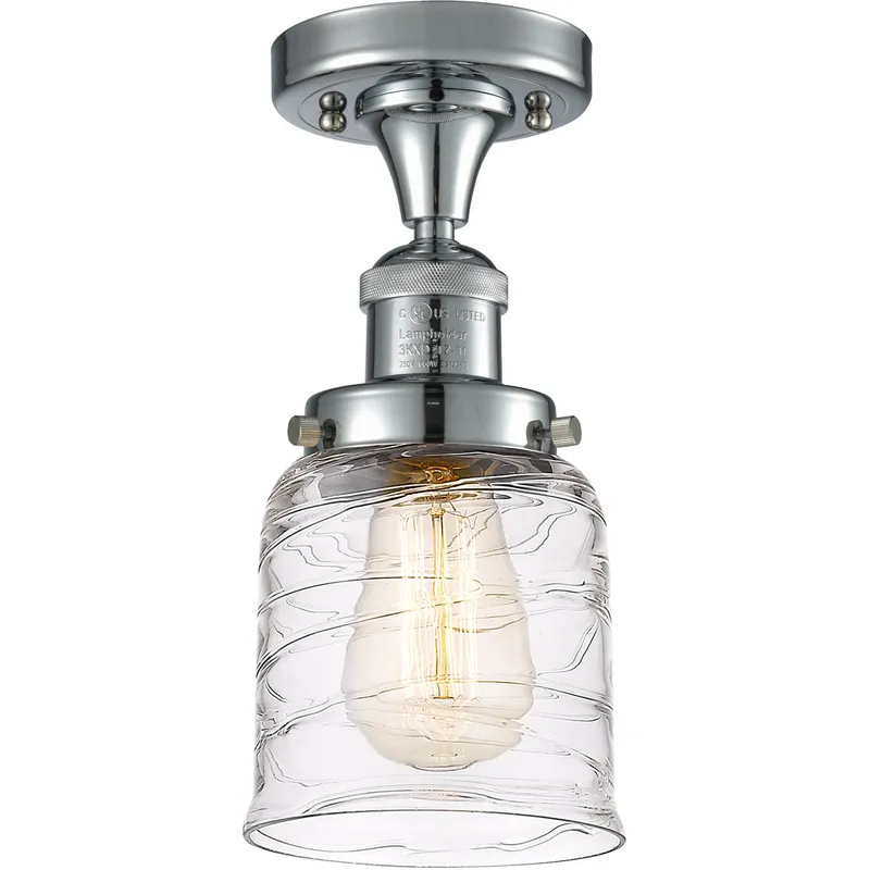 Franklin Restoration Bell 1 Light 5 inch Polished Chrome Semi-Flush Mount Ceiling Light
