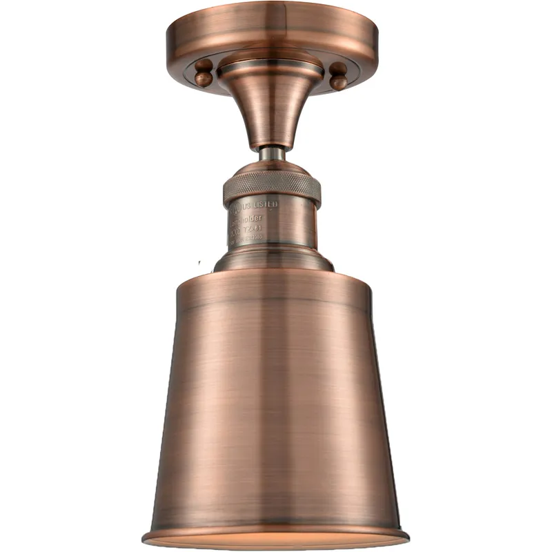 Franklin Restoration Addison 1 Light 5 inch Antique Copper Semi-Flush Mount Ceiling Light, Franklin Restoration