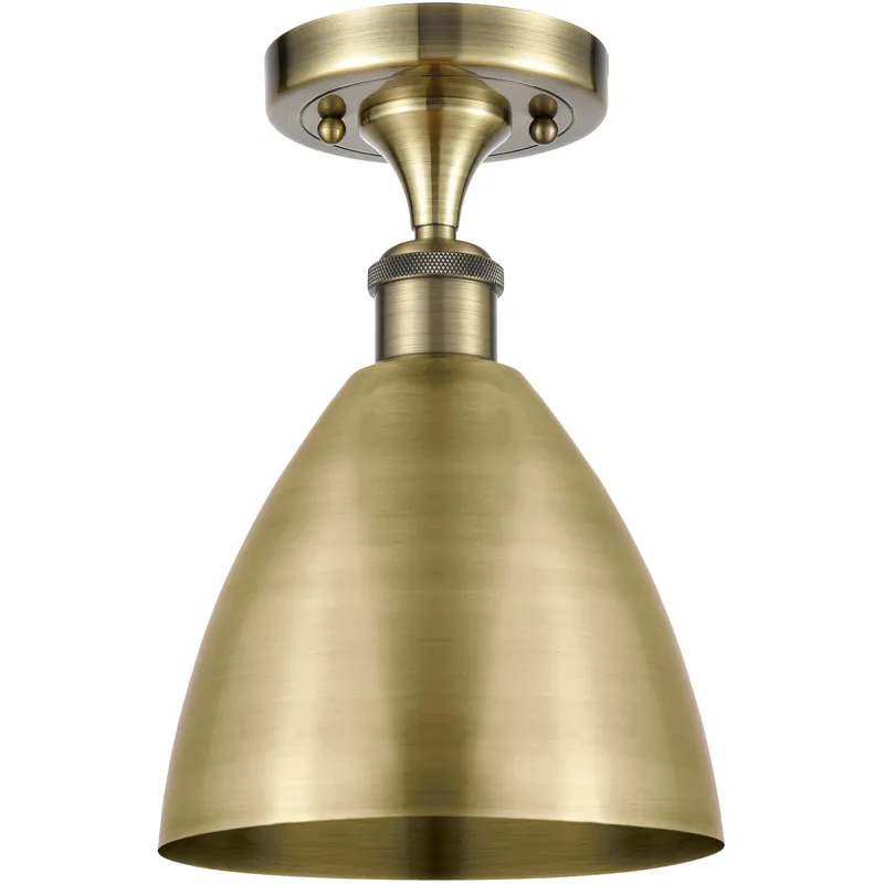 Ballston Dome 1 Light 8 inch Antique Brass Semi-Flush Mount Ceiling Light