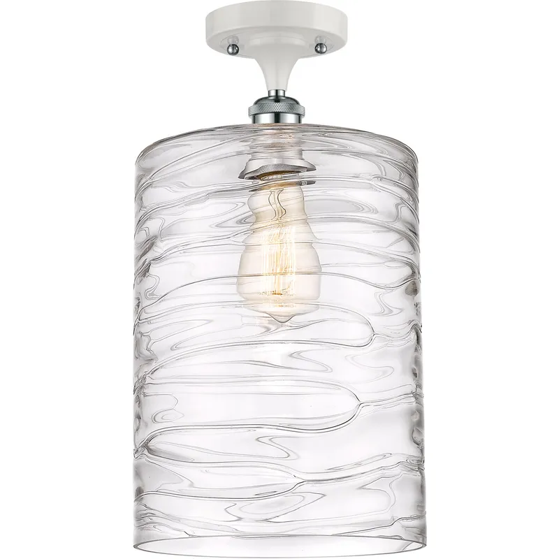 Ballston Cobbleskill 1 Light 9 inch White and Polished Chrome Semi-Flush Mount Ceiling Light