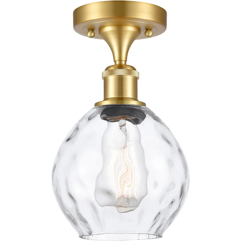 Ballston Small Waverly LED 6 inch Satin Gold Semi-Flush Mount Ceiling Light, Ballston