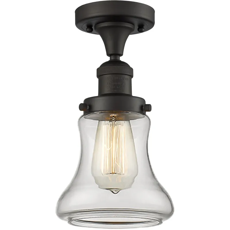 Franklin Restoration Bellmont LED 6.25 inch Oil Rubbed Bronze Semi-Flush Mount Ceiling Light in Clear Glass, Franklin Restoration