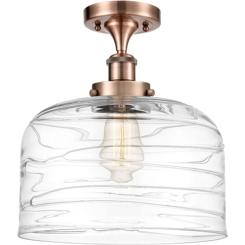 Ballston Bell 1 Light 8 inch Antique Copper Semi-Flush Mount Ceiling Light