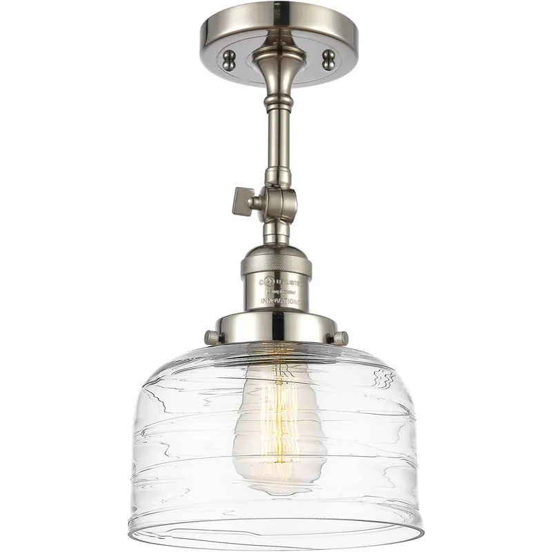 Franklin Restoration Bell 1 Light 8 inch Polished Nickel Semi-Flush Mount Ceiling Light