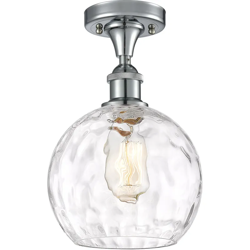 Ballston Athens Water Glass 1 Light 8 inch Polished Chrome Semi-Flush Mount Ceiling Light