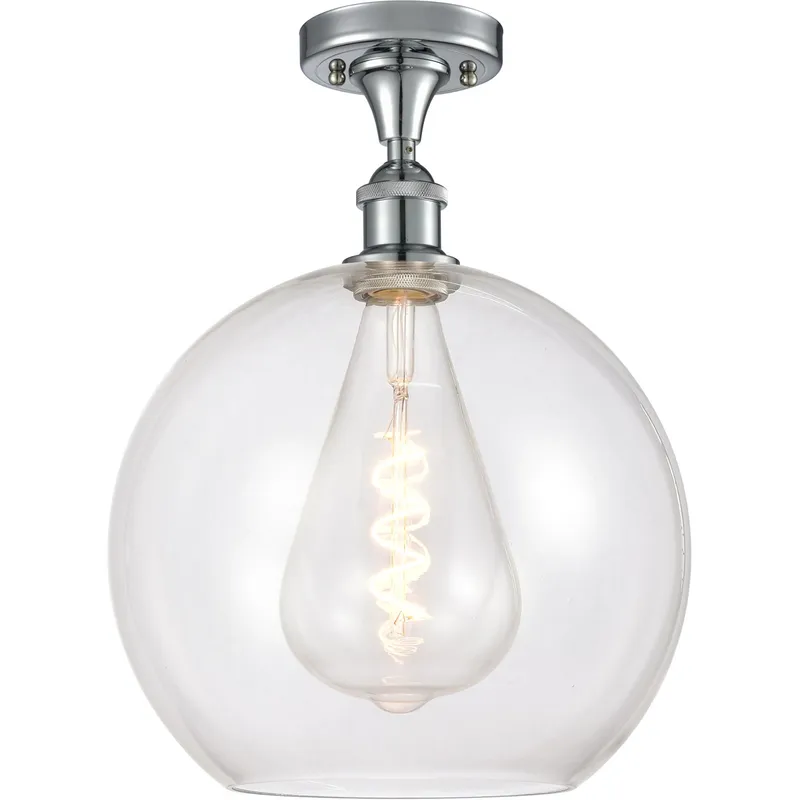 Ballston Athens LED 11.75 inch Polished Chrome Semi-Flush Mount Ceiling Light in Clear Glass