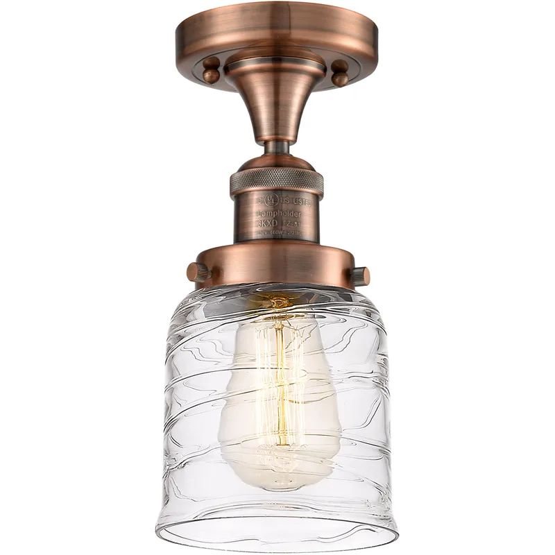 Franklin Restoration Bell 1 Light 5 inch Antique Copper Semi-Flush Mount Ceiling Light