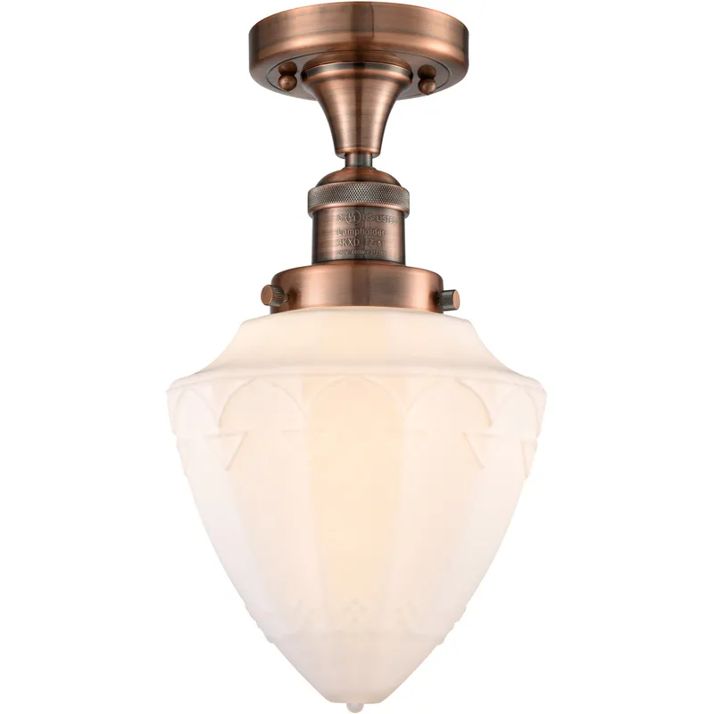Franklin Restoration Bullet LED 7 inch Antique Copper Semi-Flush Mount Ceiling Light