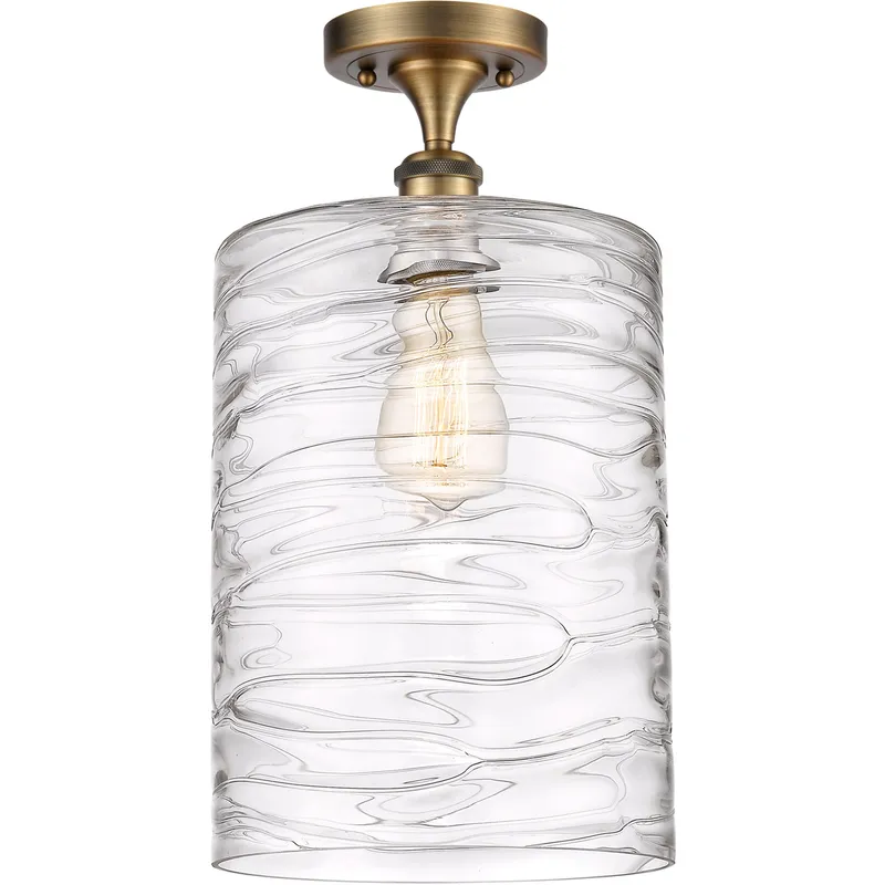 Ballston Cobbleskill 1 Light 9 inch Brushed Brass Semi-Flush Mount Ceiling Light