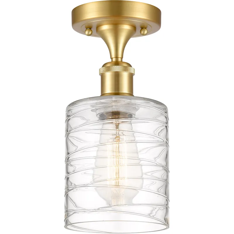 Ballston Cobbleskill 1 Light 5 inch Satin Gold Semi-Flush Mount Ceiling Light