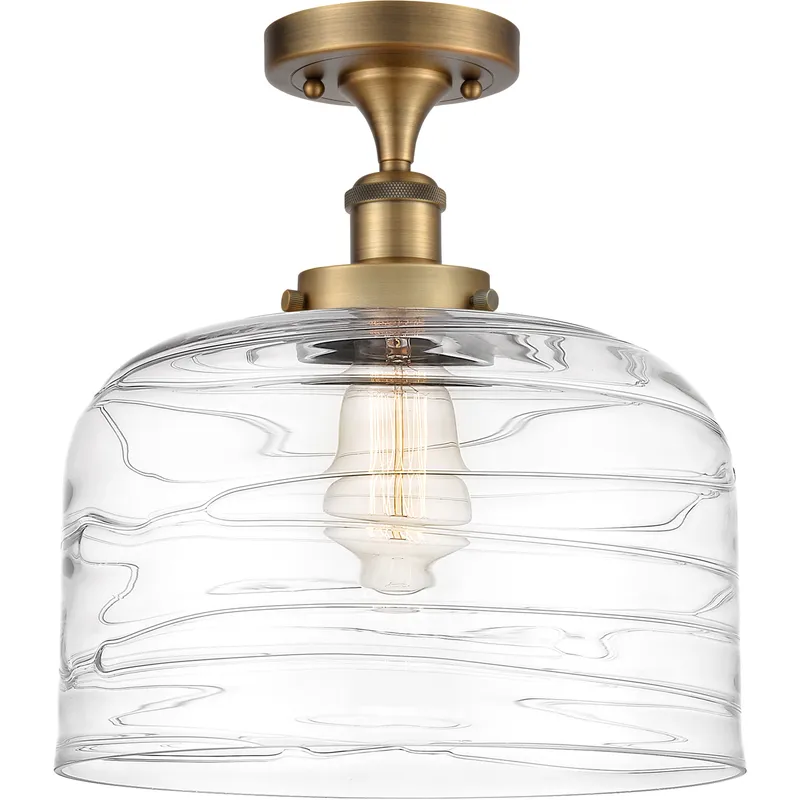 Ballston Bell 1 Light 8 inch Brushed Brass Semi-Flush Mount Ceiling Light