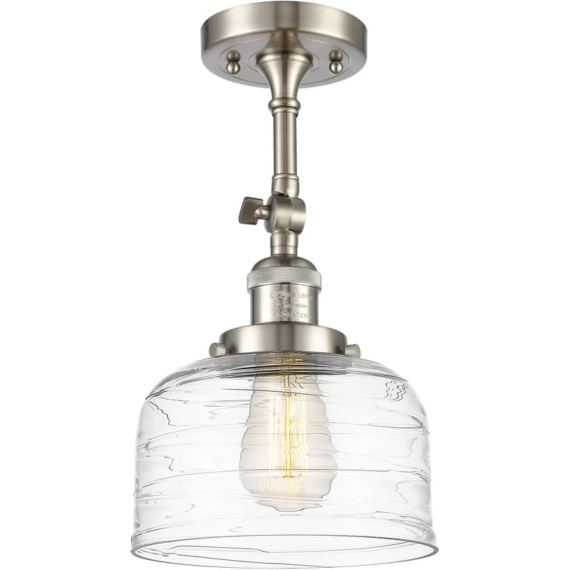 Franklin Restoration Bell 1 Light 8 inch Brushed Satin Nickel Semi-Flush Mount Ceiling Light