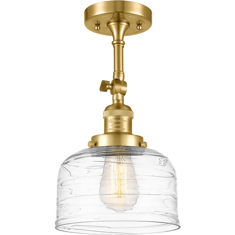 Franklin Restoration Bell 1 Light 8 inch Satin Gold Semi-Flush Mount Ceiling Light