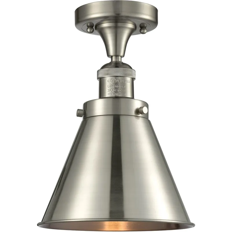 Franklin Restoration Appalachian LED 8 inch Brushed Satin Nickel Semi-Flush Mount Ceiling Light, Franklin Restoration