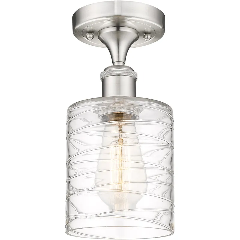 Ballston Cobbleskill 1 Light 5 inch Brushed Satin Nickel Semi-Flush Mount Ceiling Light