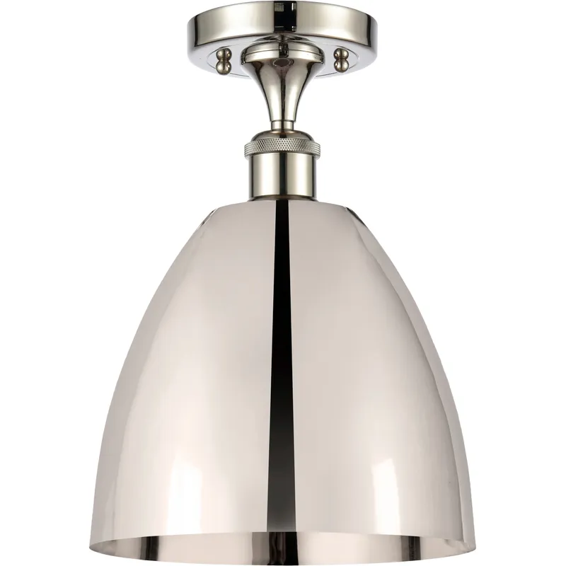 Ballston Dome 1 Light 9 inch Polished Nickel Semi-Flush Mount Ceiling Light