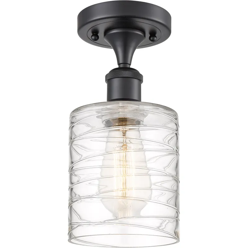 Ballston Cobbleskill 1 Light 5 inch Matte Black Semi-Flush Mount Ceiling Light