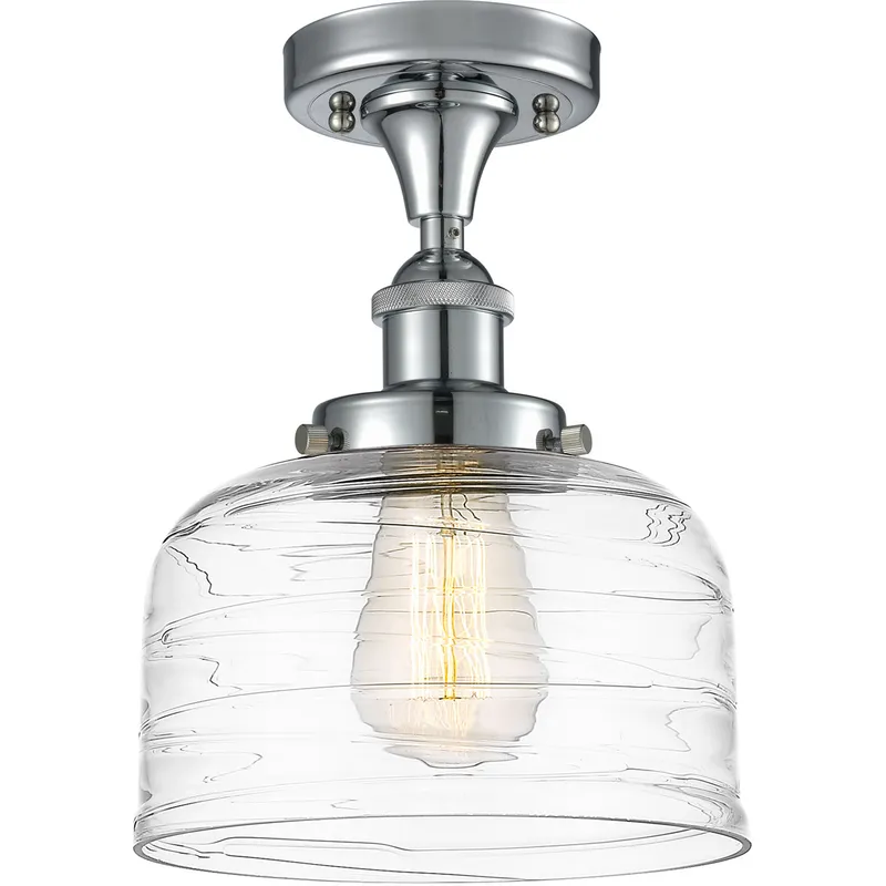 Ballston Bell 1 Light 8 inch Polished Chrome Semi-Flush Mount Ceiling Light